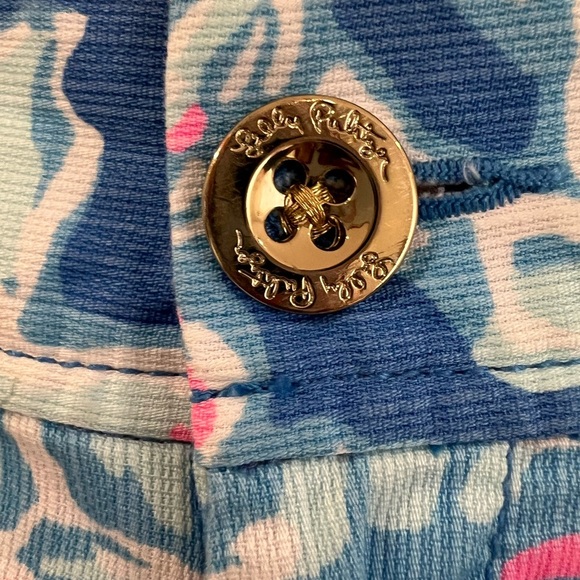 Lilly Pulitzer  print Bay Blue Into the Deep Callahan Shorts Size 0 - Picture 5 of 13